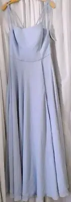 Allure Bridesmaid Chiffon Dress Size 14 Skyway Blue Color Wedding Guess Party
