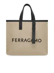 Ferragamo Shopper Embossed Logo Tote