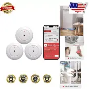 Sleek 3-Pack Wi-Fi Water Leak Sensors with 110 dB Alarm - Peace of Mind Anywhere
