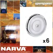6 x Narva 10-30 Volt Chrome Bezel Interior Lamp Light Dimming W/Switch 3200K