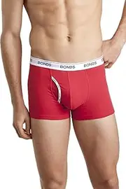 [Bonds] Mens Red and White Guyfront Trunk Underwear 2XL Red, White