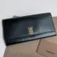 美國百分百【全新真品】Burberry 皮夾 長夾 錢包 皮革真皮 精品專櫃 TB logo 男女通用 黑色 BO84