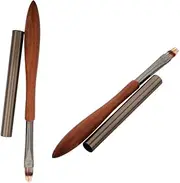 WEKADRIN 2 Pcs Nail Pen Nail Brush Gel Brush Manicure Tool Salon Nail Tools Manicure Blending Pen Nail Pens Nail Art Shading Brush Gel Art Brushes Brown Nylon Wool