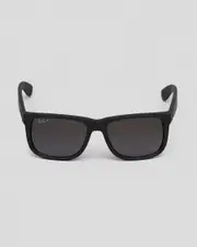 [Ray-Ban] Ray-Ban Women's 0Rb4165 Justin Polarised Sunglasses in Rubber Black W/Light Grey Gradient One Size Rubber Black W/Light Grey Gradient