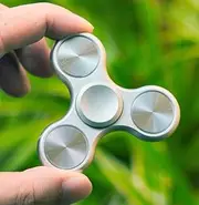 Stainless Steel Tri-Wing Fidget Spinner, Silver