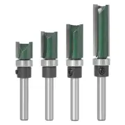 Industrial Grade 4Pcs 1/4 Inch Shank Flush Trim Router Bit Set Straight Pattern