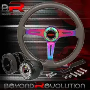 6 Bolt Steering Wheel Gunmetal + Extender + Hub Adapter For 05-10 Tc 04-06 Xa Xb (for: Honda)