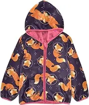 [Caihoyu] Big Girls Jackets With Sherpa Lining Zip Up Jacket Toddler Boys Winter Jacket