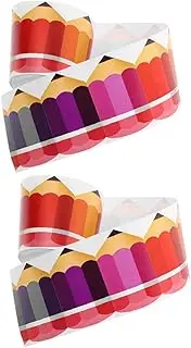 HOODANCOS 2Rolls Self Adhesive Decorative Border Stickers for Classroom Home Versatile Borders for Bulletin Boards Playrooms Offices Safe Material Easy