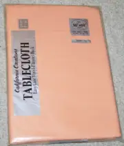 VINTAGE NEW OLD STOCK CALIFORNIA CREATIONS TABLECLOTH 50 X 68" OVAL PEACH