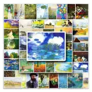 50 Piece Monet Inspired Stickers Assorted Colors and Designs- Approx. 2"