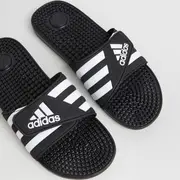 Adidas Men's Adissage Slides - Black/White/Black