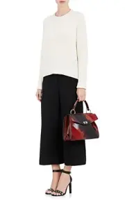 Proenza Schouler Burgundy Leather & Snakeskin Patchwork Medium Hava Bag