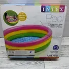 NEW Intex Kiddie Baby 3 Ring Pool Sunset Glow Rainbow Inflatable 34x10