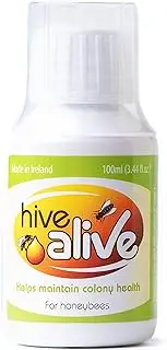 HIVE Alive Bee Feed Supplement - Honey Bee Liquid Food Stimulant - Beekeeping Fall Spring Feeding Enhancer – Lowers Winter Mortality, Boost Gut Health, Colony Size - 100 ml, 10 Hives