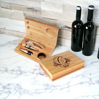 Personalized Engraved Wine Tool Set - Wine Accessories Gift Box