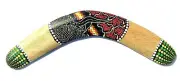 ABORIGINAL STYLE PAINTED BOOMERANG - KANGAROO