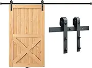 VEVOR 8FT Sliding Barn Door Hardware Kit, 330LBS Loading Heavy Duty Barn Door Track Kit for Single Door, Fit 3.7-4.3FT Wide and 1.3"-1.8" Thick Door Panel, with Smooth & Silent Pulley (J Shape)