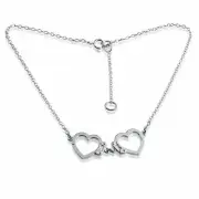 Azaggi 925 Sterling Silver Open Heart Shaped Love Hand Cuff Sexy Anklet Bracelet