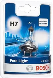 Bosch H7 (477) Pure Light Headlight Bulb - 12 V 55 W PX26d - 1 Bulb
