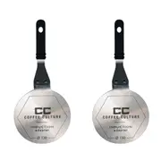 2PK Coffee Culture Stainless Steel Induction Stove Plate For Moka Pot 13cm Black