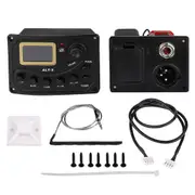 Acoustic Guitar Pickup Tuner 5-Band Eq Equalizer Acoustic Guitar Preamp Piezo Pre-Amp Amplifier System With Volume Knob Lcd Display Built-In Mic black