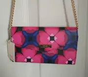 TRINA TURK GEOMETRIC FLORAL PHONE WALLET SHOULDER BAG