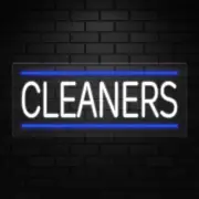 Cleaners Sign for Business Displays | LED Flex Neon | 32"W x 13"H x 1"D
