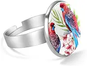 [FVQL] Adjustable Ring for Girls, bird and leaf flower