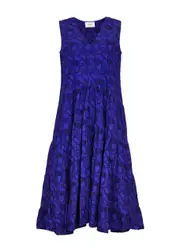 Merlette Wallis Embroidered Cotton Midi Dress - Blue - S (UK8-10 / S) S (UK8-10 / S)