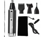 Nose Hair Trimmer for Men,4 in 1 USB Rechargeable Ear and Nose Hair Trimmer for Men Professional Painless Nose Hair Remover,Nose Trimmer (Black)