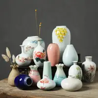 在飛比找ETMall東森購物網優惠-景德鎮陶瓷小花瓶ins風臥室水培植物客廳擺件插花干花手工裝飾