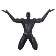 Creative Resin Movement People Abstract Art Statues Cafe Decoration Home Accessories(Black)