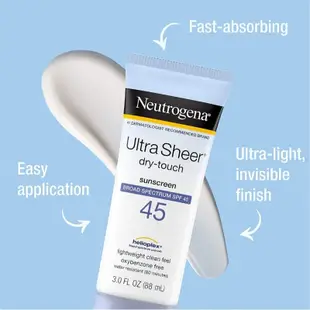 部分現貨 Neutrogena 露得清 Ultra Sheer Dry-Touch 防水不油膩防曬乳 SPF70/45