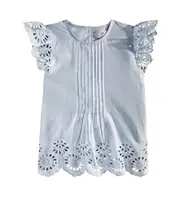 [Konges Slojd] Konges Sløjd Posey broderie anglaise cotton top Y 9 blue