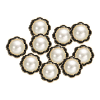 10pcs Gold White Pearl Buttons 21mm 0.57" Height Sewing Button Style T