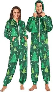 [Joisal] Trendy Pine Trees Adult Onepiece Costume, Suitable for all Seasons, Adult Onsie with Pockets