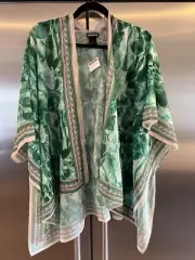 Steve Madden Green Open Duster Poncho Coverup O/S NWT