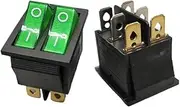 KLVN 1PCS KCD8 6PIN 16A 250V 20A 125V Double Light Switch Rocker Switch Waterproof ON-Off KCD6 Boat Power Switch(G-2D6P)