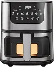 Smart Oven, Air Fryer, 2400w Stainless Steel Visual Air Fryer with Digital Touch Screen Oil-Free Fryer, Timing and Temperature, Non-Stick and Dishwasher-Safe Healthy Oil Free and Low Fat Cooking