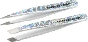 Tweezerman Hollygraphic Micro Mini Slant & Point Tweezer Set - 2 Pack