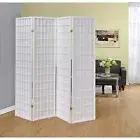 Coaster 4-panel Folding Screen White Rectangular