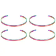 4pcs Bracelet Blanks, Multicolored Blank Titanium Steel DIY Engraving 2.8x0.16"