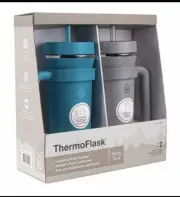 ThermoFlask 32oz Insulated Standard Straw Tumbler with Handles, 2-pack
