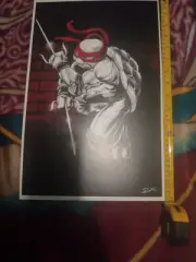TMNT Raphael Bowie Autographed Print Poster 11x17