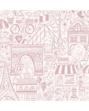 NuWallpaper Oui Paris Pink Peel & Stick Wallpaper