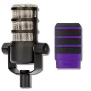 Rode PodMic Cardioid Dynamic Broadcast Microphone with WS14 Purple Pop Filter