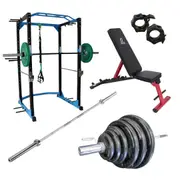 Commercial Power Cage & Olympic Plate Home Gym [Package 1]