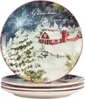Silent Night 11" Dinner Plates, Set of 4, Multicolor, Large