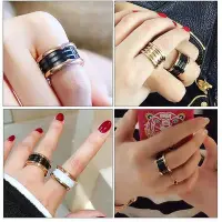 在飛比找Yahoo!奇摩拍賣優惠-黑/白陶瓷指環戒指 情侶對戒 寬版/窄版戒指 高版本精工